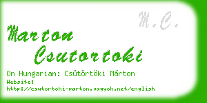 marton csutortoki business card
