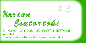 marton csutortoki business card